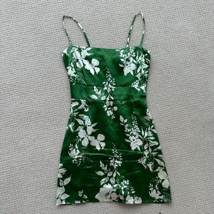 Green silk Reformation dress